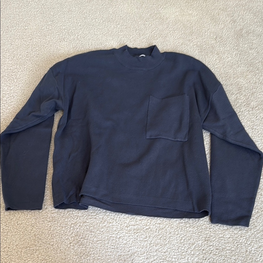 Zara Blue Cowl Neck Sweater Classic Knit